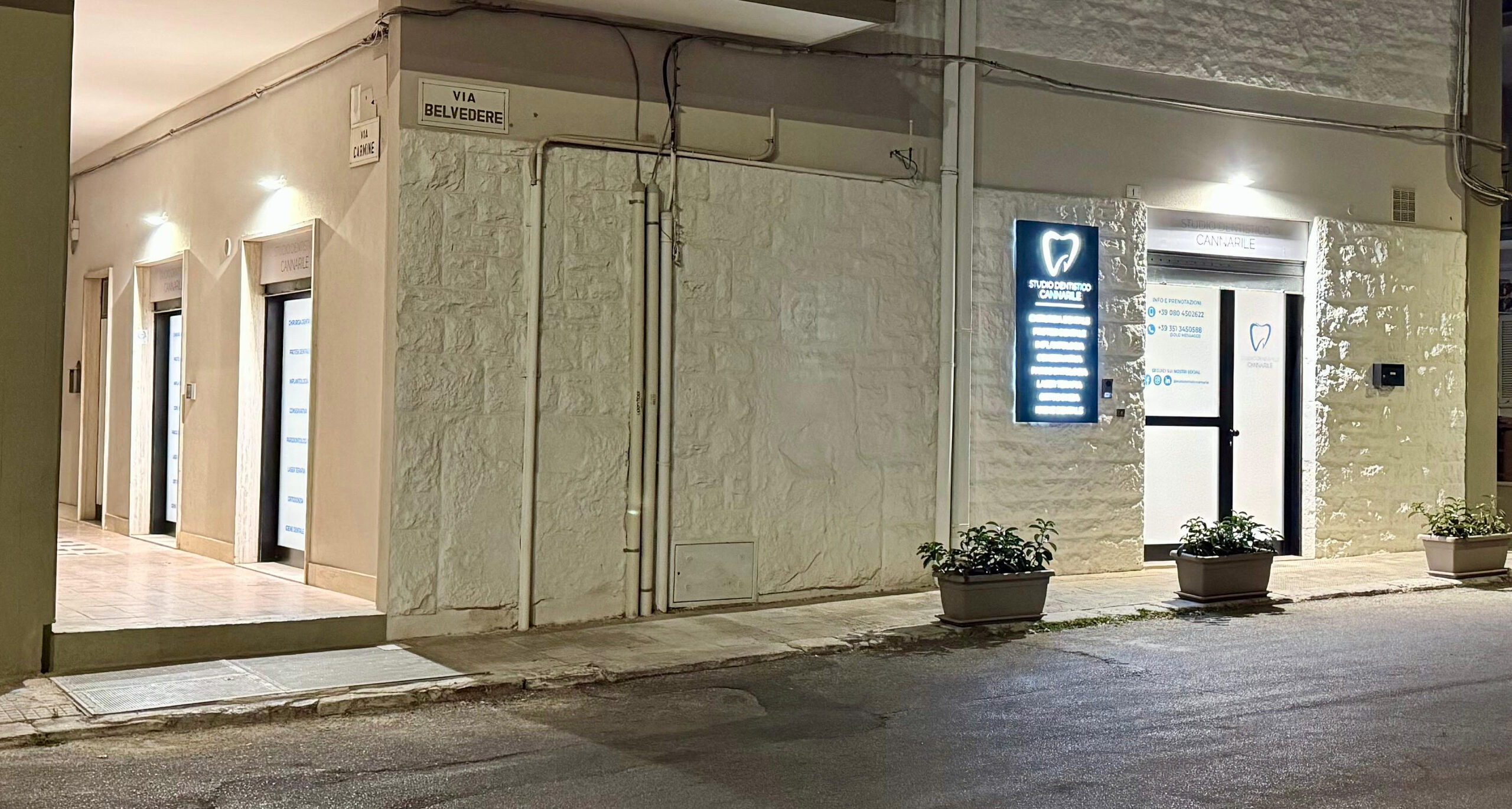 Studio Dentistico Cannarile esterno notturna